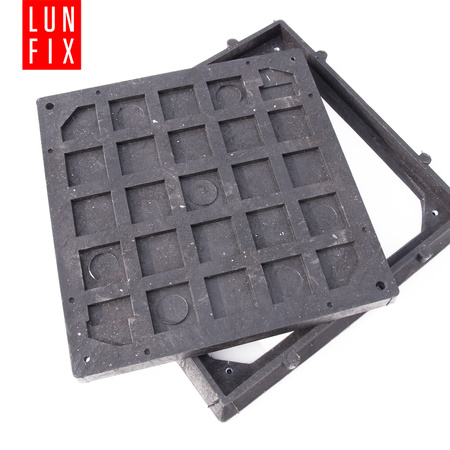 Właz do studni, klapa, pokrywa, studzienka, do szamba, 50x50 cm, Czarny 1,5t