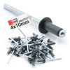 Nity zrywalne 4x10mm aluminiowo-stalowe antracyt RAL7016 100szt.