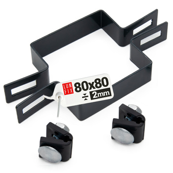 Obejma pośrednia 80x80 mm grafitowa komplet