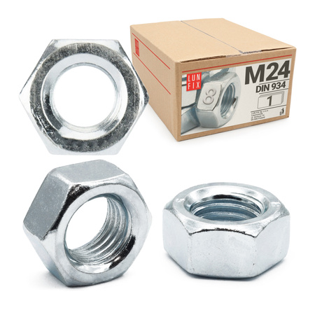 Nakrętka sześciokątna M24 DIN 934 klasa 8 ocynkowana 1szt.