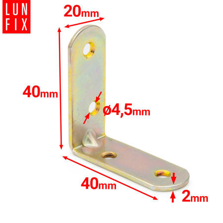 Kątownik meblowy 40x40x20x2 KR4 10szt.
