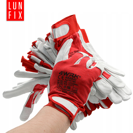 Rękawice rob. monterskie skóra 9-L 12 szt (1op)