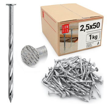Gwoździe skręcane 2,5x50 mm 2 cale ocynkowane 1kg