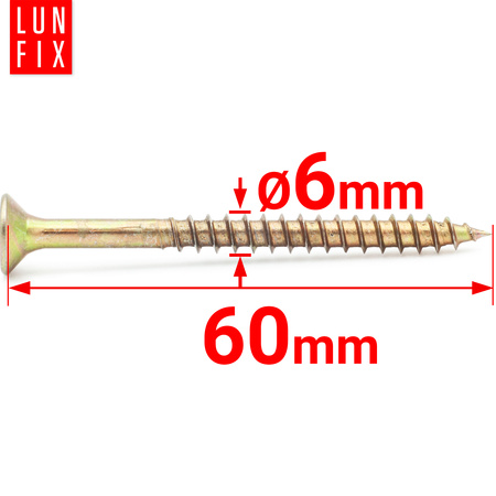 Wkręty uniwersalne 6x60 hartowane ocynkowane KDH 200szt.