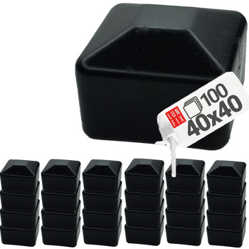 Nasadka na słupek 40x40 mm czarna daszek 100szt.