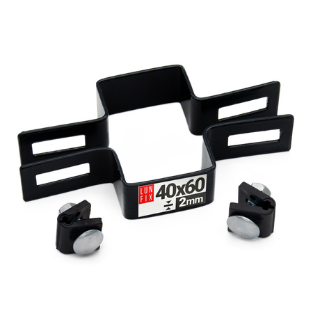 Obejma pośrednia 40x60 mm łącząca czarna komplet
