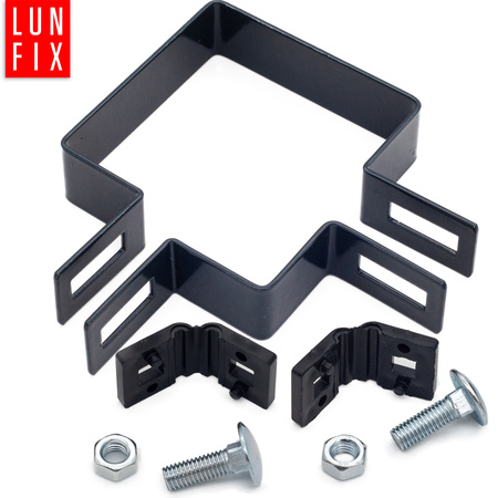 Obejma narożna 80x80 mm grafitowa komplet