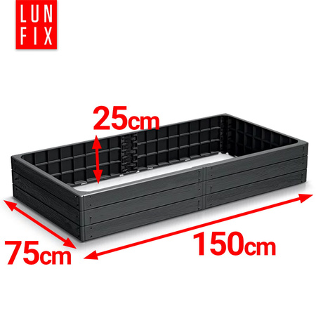 Grzadka wysoka - 150x75x25 - Base Woody - antracyt