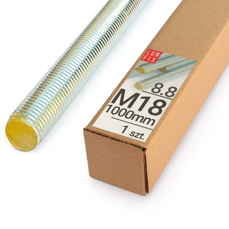 Pręt gwintowany szpilka M18 ocynkowane 1000 mm kl. 8.8 1szt.