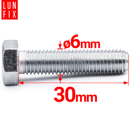 Śruba M06-030 ocynk DIN 933 kl 5.8 (1kg)