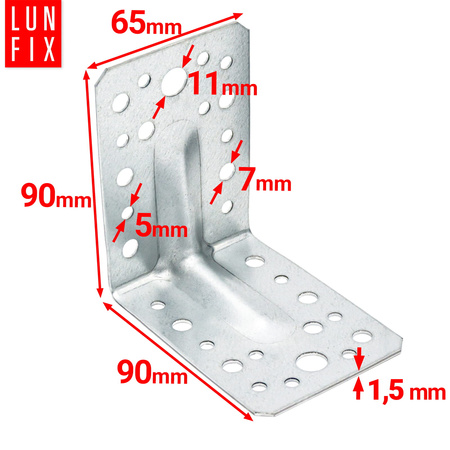 Kątownik z przetłoczeniem KPS1 90x90x65x1,5 (20szt.)