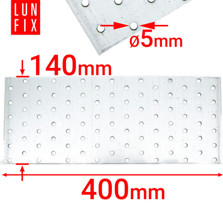 Płytka perforowana 140x400x2 PP33 (1szt.)