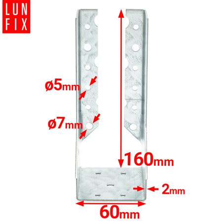 Wieszak belki 60x160x2 mm dzielony łącznik