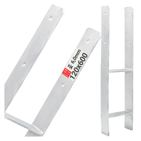 Podstawa słupa typ H 120x600x6 mm kotwa