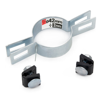 Obejma pośrednia fi42 mm srebrna komplet