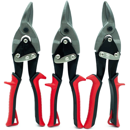 Nożyce do cięcia blachy i metalu 250mm LEWE PRAWE PROSTE 3szt