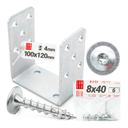 Zestaw podstawa słupa przykręcana typ U 100 + wkręty