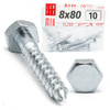Wkret z łbem 6kat OC DIN571 M8x80 (10 szt.)