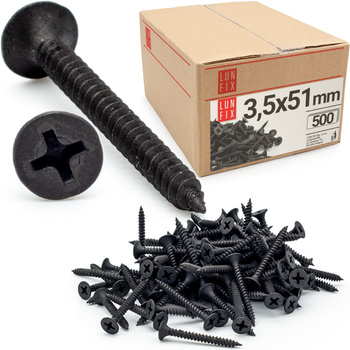 Wkręty do płyt gipsowych g-k 3,5x51 do profili metalowych KSGM 500 szt.