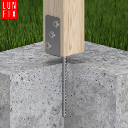 Zestaw podstawa słupa z prętem 140 mm + wkręty