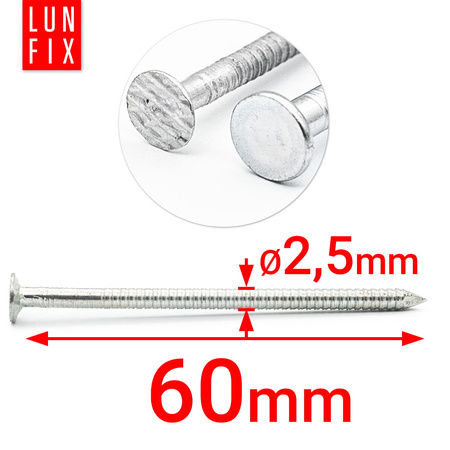 Gwoździe pierśc ocynk 2,5*60 (5 kg)