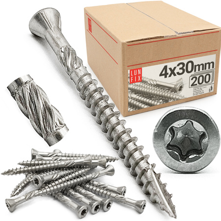 Wkręty tarasowe nierdzewne 4x30mm do deski tarasowej 200szt.