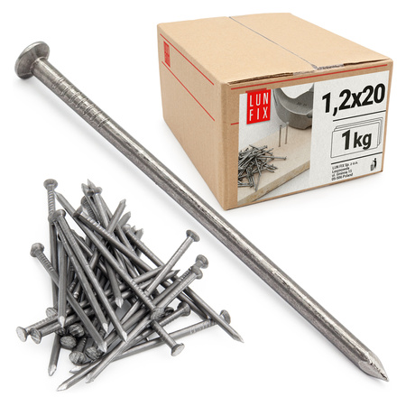 Gwoździe budowlane 1,2x20 mm czarne 1kg