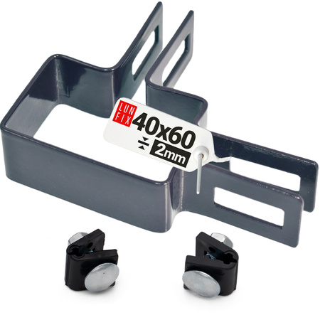 Obejma narożna 40x60 mm grafit komplet