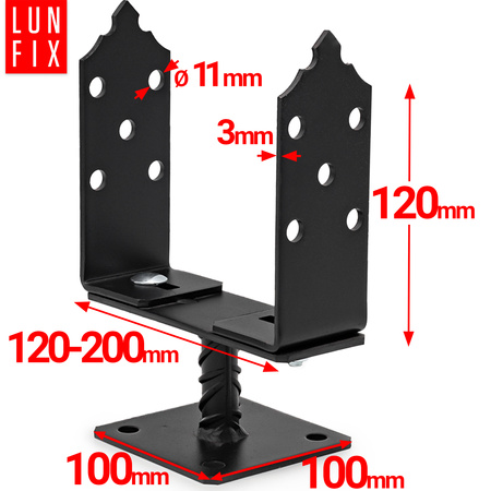SDPB Podstawa slupa ozd regul z blacha 120-200x3,0