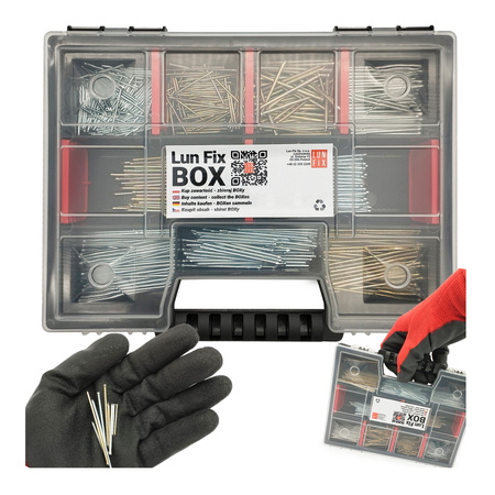 Zestaw gwoździ 500szt. stolarskie 1,2x25-1,8x50 złote + srebrne