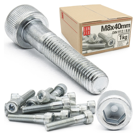 Śruba imbusowa OC DIN 912 M08x040-40 kl 8.8 (1kg)