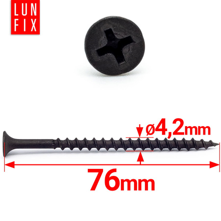 Wkręty do płyt gipsowych g-k 4,2x76 do drewna KSGD 250szt.