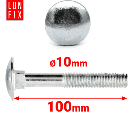 Śruby zamkowe M10x100mm ocynkowane łeb grzybkowy 1kg