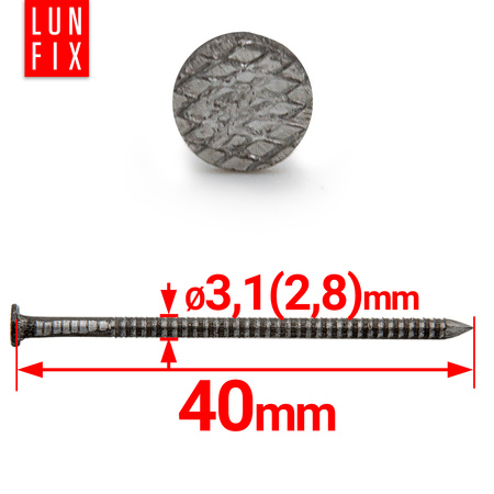 Gwoździe pierścieniowe 3,1 (2,8)x40 (5kg)