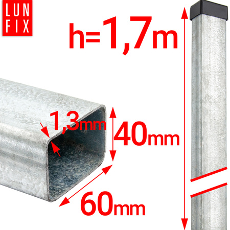 Slupek ogr ocynk 60x40x1700x1,5 ocynk (1szt.)