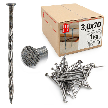 Gwozdzie skrecane 3,0*70 (1kg)