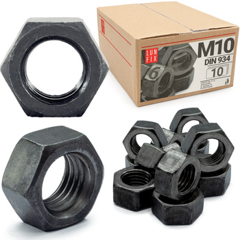 Nakrętka DIN 934 M10 kl 6 czarna (10 szt.)