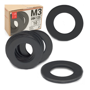 Podkładka okrągła M3 czarny ocynk DIN125 10szt.