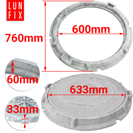 Wlaz DN 600 Szary A15 (1szt.)