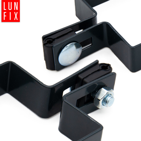 Obejma narożna 100x100 mm grafitowa komplet