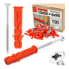 Kołki rozporowe 10x50 mm z wkrętem z łbem stożkowym 6x90 mm 100szt.