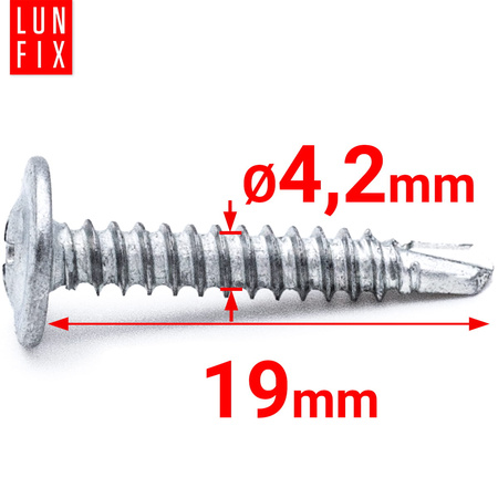 Wkręty samowiercące 4,2x19mm podkładkowe do metalu WSPC 1000szt.