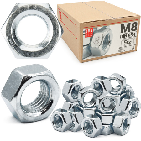 Nakrętka sześciokątna M8 DIN 934 klasa 8 ocynkowana 5kg