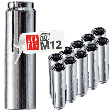 Tuleja stalowa M12 rozporowa (10szt.)