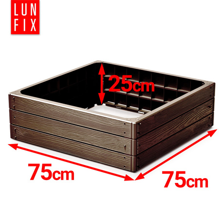 Grządka wysoka - 75x75x25 - Base Woody - brąz