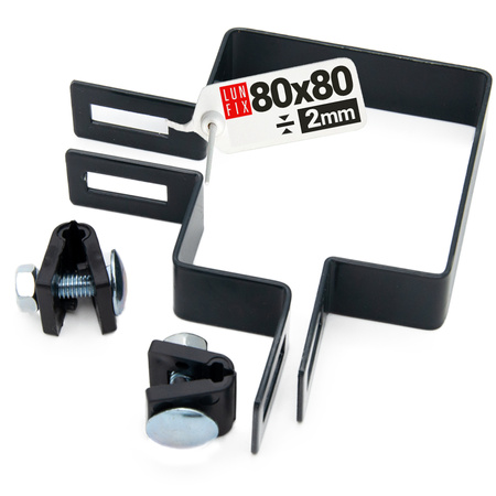 Obejma 80x80 narozna grafit KOMPLET (1kpl.)