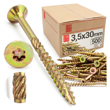 Wkręty ciesielskie stożkowe 3,5x30 do drewna KMWHT 500szt.