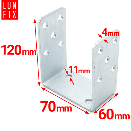 Podstawa słupa typu U 70x120mm kotwa do przykręcania