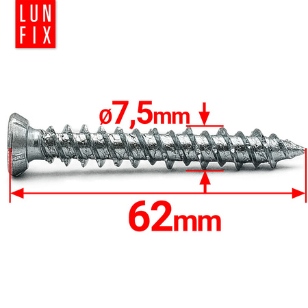 Wkret ościeżnicowy stoż do okien 7,5x062 (100 szt)