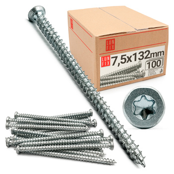 Wkręty do ościeżnic drzwi i okien 7,5x132mm ocynkowane 100szt.